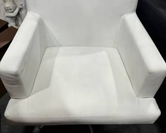 Modern White Leather Armchair