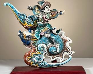 CHINESE CERAMIC FIGURE | l. 13 x w. 4 x h. 2 in (figure)
