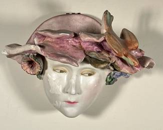 VICTORIAN BUST PLANTER | Victorian planter showing bust of woman. - l. 13 x w. 9 x h. 9 in

