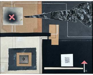 E. ABRAMS (20TH CENTURY) ASSEMBLAGE | Signed and dated ‘67. - w. 23 x h. 18 in (frame)

