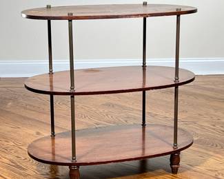 THREE TIER OVAL ETAGERE |  l. 32 x w. 19 x h. 30 in
