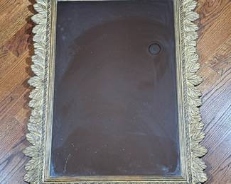 GILT LEAF FRAME MIRROR |  w. 33 x h. 45 in (frame)
