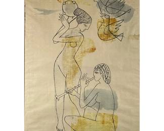 CUBIST LITHOGRAPH | Dated 1/8/57 and pencil signed. - w. 20.5 x h. 28.5 in (frame)

