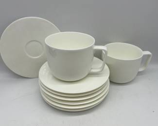 Lot 128 | Hotel Collection White Saucers & Mugs
