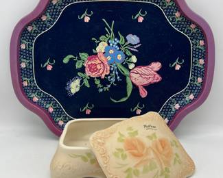 Lot 157 | M Brinks Handpainted Porcelain Box, Tray