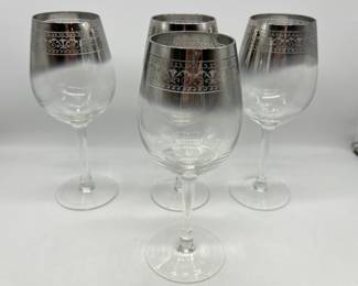 Lot 102 | (4) Vintage Silver Fade Ombre Wine Glasses