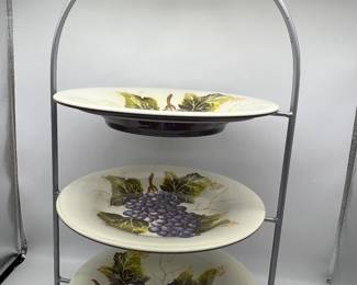 Lot 42 | Tall Three Tier Melamine Plate Serving Stand