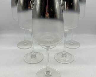 Lot 105 | (6) Silver Fade Ombre Stemmed Wine Glasses Glass