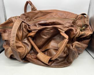 Lot 83 | 1980's Leather Duffle Bag Weekender Suitcase