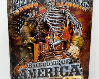 Lot 261 | NEW Tin Steelworkers USA Sign