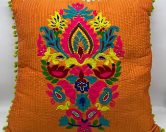 Lot 169 | 12' Overstuffed Embroidered Throw Pillow