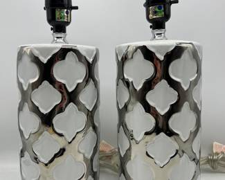 Lot 168 | Pair of Quatrifoil Ceramic Bedside Table Lamps