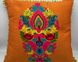 Lot 170 | 12' Overstuffed Embroidered Throw Pillow
