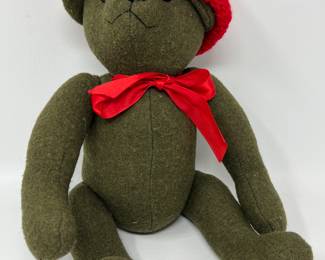 Lot 27 | Jointed Felted Wool Green Teddy Bear