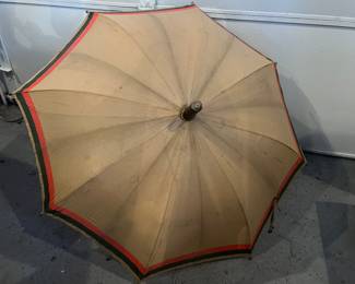 Lot 179 | Italian Made Red Green Stripe Vintage Parasol