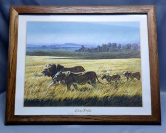 Dan Balke "Lion Pride" Framed Under Glass Print, 25" x 31"