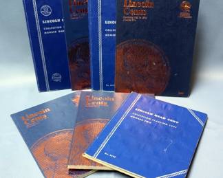 Lincoln Cents Penny Collection, Years 1909 To 1940, Qty 3, 1941 To 1974, Qty 2, 1941, And 1975 To 2013, Including Collector Books, Total Qty 7