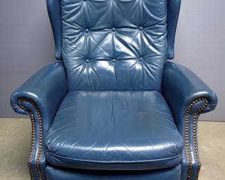 Bradington Young Reclining Wingback Chair With Brass Nail Trim And Cabriole Legs, 40" x 34" x 34"