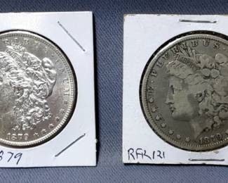 1879 Morgan Silver Dollars, Qty 2