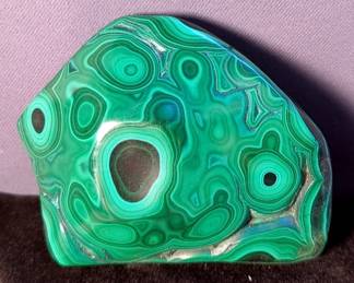 Natural Polished Malachite, Shaba Province, Zaire, Approx 3.5"