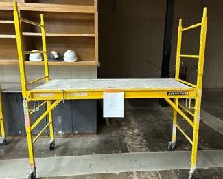 Perry Scaffolds Rolling Single Section Scaffolding, 78" x 74" x 29.5", Includes Platform