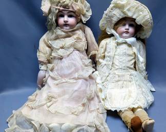 Antique Kestner 24" Bisque Dolls Marked "DEP 154.14" And "DEP 154.13"
