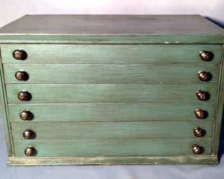 Handcrafted Wood 6 Drawer Chest, 13.75" x 22" x 12"
