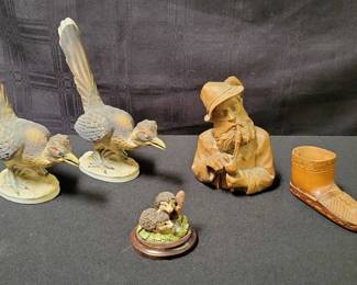 Wood And Porcelain Figurines