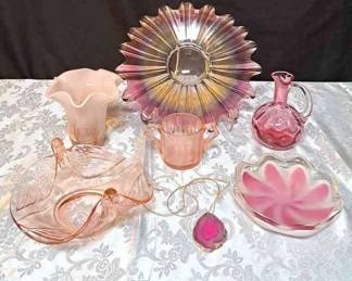 Rose Pink And Peach Glass