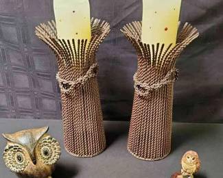 Owls And Candle Holders