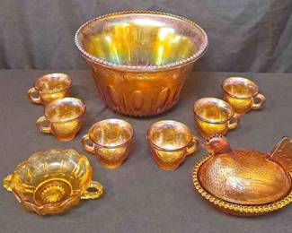 Amber Indiana Glass Hen Plus