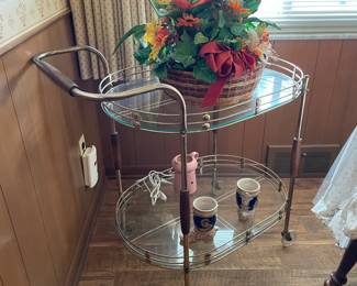 . . . glass and brass tea cart