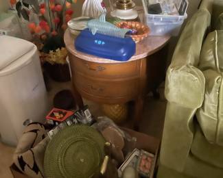 . . .  vintage marble-topped end table