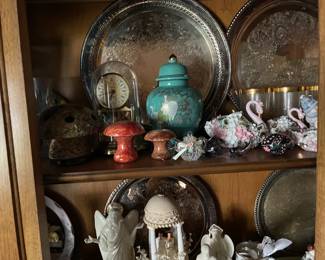 . . . . urn, mushrooms, swans, dome clock, and more