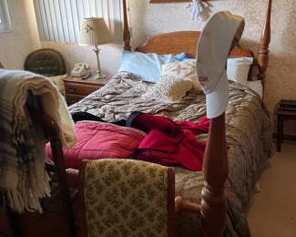 . . . oak four-poster bed