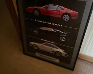 . . . framed Porsche, Ferrari, and Lamborghini
