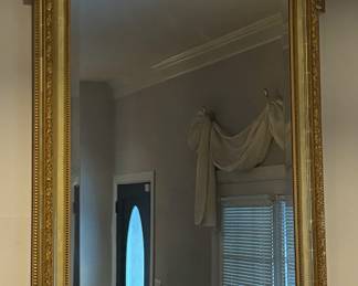 Gold Framed Large Beveled Mirror