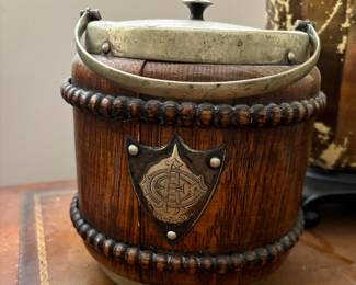 English Oak Biscuit Barrel