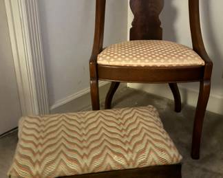 Side Chair and Foot Stool