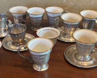 Sterling and Porcelain Demitasse Sets
