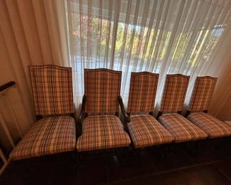 Plaid Dining Chairs (6)