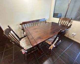 Farmhouse Style Wood Dinging Set with Bench