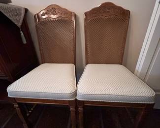 Dining Chairs with Rattan Back