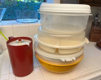 Tupperware Pitcher and Bowl
