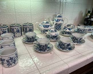 Blue and White China Set