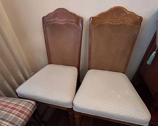 Dining Chairs with Rattan Back (4)
