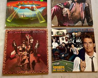 Vintage Vinyl Records: Boston, Peter Frampton, REO Speedwagon, Huey Lewis 