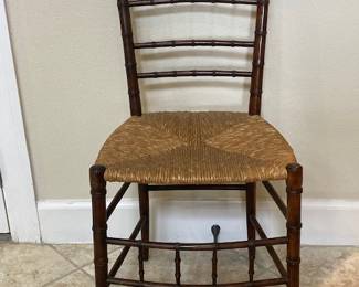antique chair with rush seat