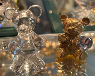 Glass & Swarovski Crystal Figurines: Teddy Bears