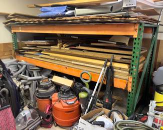 Scrap Wood and Metal Shelving Unit